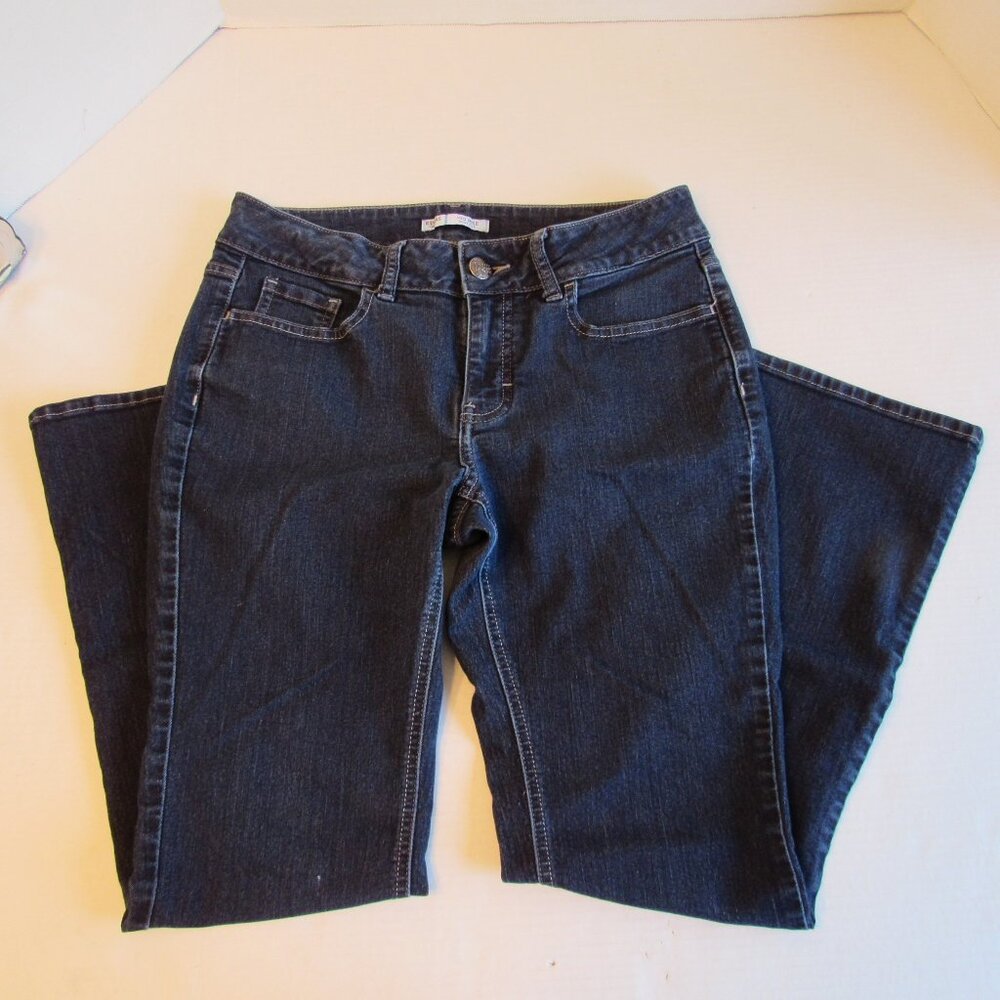 Riders by Lee Dark Wash Mid Rise Boot Cut Studded Pocket Blue Jeans Size 6P